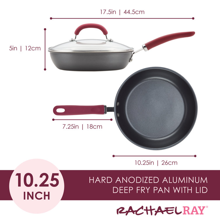  Rachael Ray Create Delicious Deep Hard Anodized Nonstick Frying  Pan Set / Fry Pan Set / Hard Anodized Skillet Set - 9.5 Inch and 11.75  Inch, Gray: Home & Kitchen