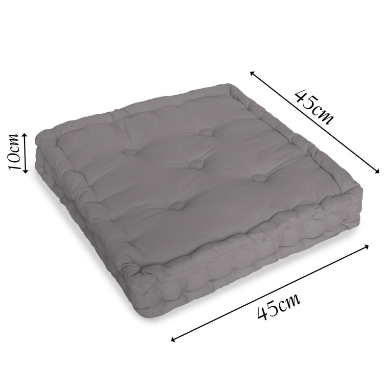 100% Cotton Booster Armchair Seat Pads Cushion, Charcoal