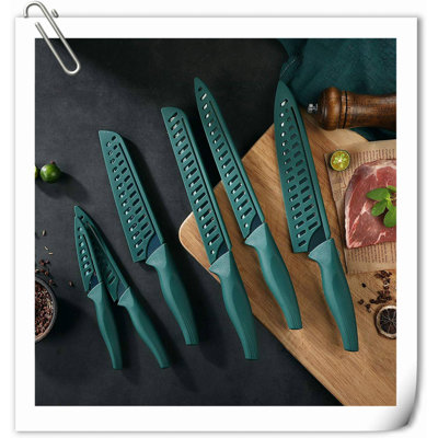 Professional Kitchen Knife Chef Set, Kitchen Knife Set Stainless Steel, Kitchen Knife Set Dishwasher Safe With Sheathes6 Piece