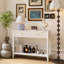 Console étroite de 29,53 pouces de hauteur avec tiroirs et tablette de rangement, parfaite pour l'entrée, le couloir et le salon en blanc