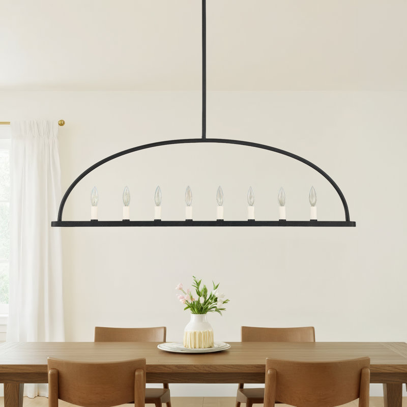 8 - Light Lantern Geometric Chandelier, Black