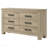 Weathered Oak 6-Drawer Bedroom Dresser