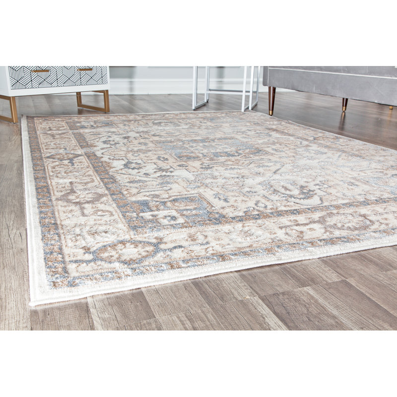 Elliana Farmhouse Desert Sand Area Rug, Rectangle 5' x 7'