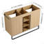 Armoire de salle de bain autoportante 48 po, 2 portes à fermeture douce et 3 tablettes de rangement ouvertes, emballage KD (meuble-lavabo seulement, sans lavabo)-948909011-948909008