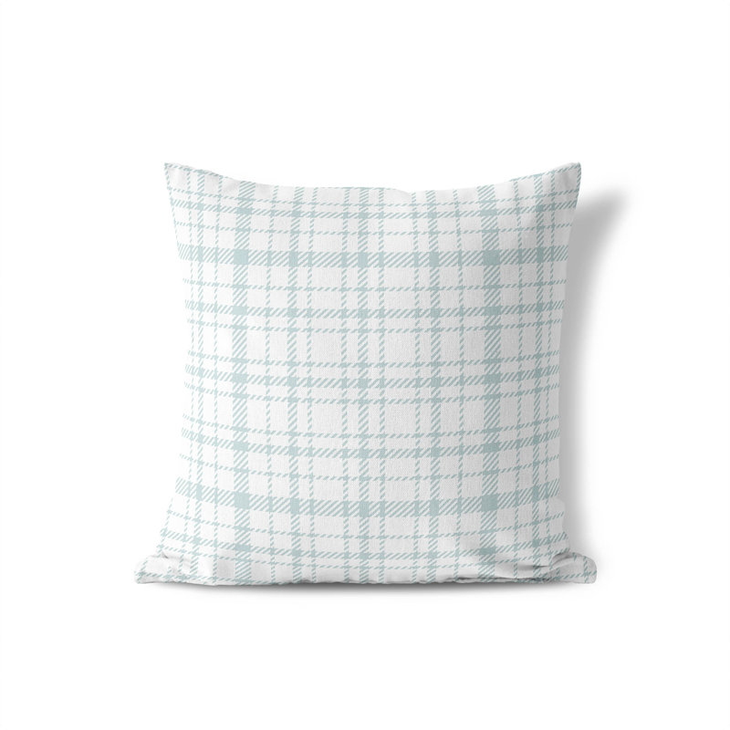 Liz Plaid Slate Blue Throw Pillow, Slate/Blue, 18"H x 18"W