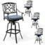 Tabourets de bar pivotants en aluminium coulé 29,65 po avec coussins Sunbrella-439340092