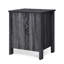 Table de chevet gris foncé en faux bois avec méthode d'assemblage simple et sans outil