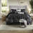 Elegant Black Tufted Polyester Bedding Sets King Size