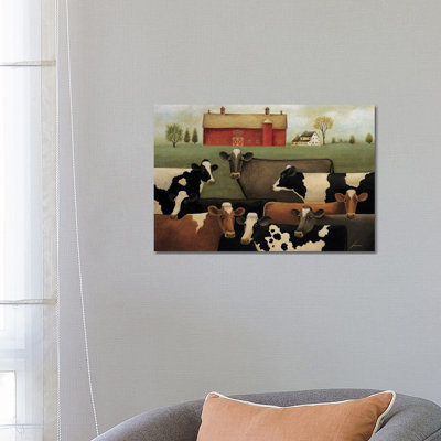 Eight Cows 1 Piece Wrapped Canvas Painting