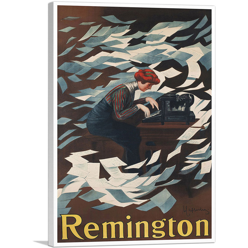 Remington 1910 par Leonetto Cappiello - reproduction d'art sur toile tendue, H 18 po x l 12 po x 1,5 po