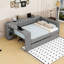 Lit plateforme double tapissier avec tablettes, bureau et lit gigogne-2027093066