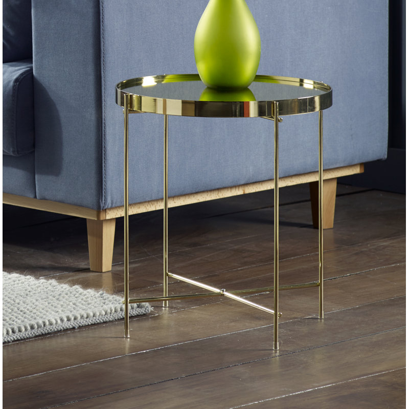 Yasmina Tray Top End Table, Gold