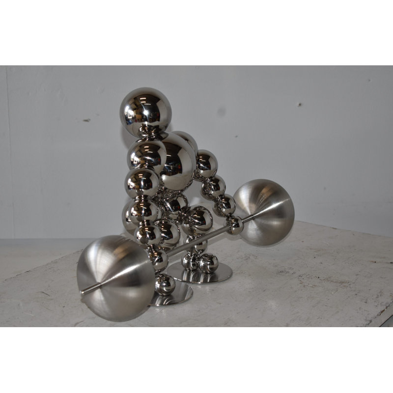 Statue en chrome haltérophile Alesja Modern Art