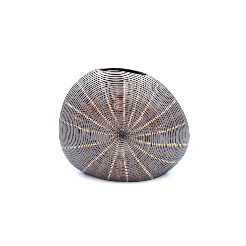 Bruster Jar, 4" H x 4.7" W x 2.4" D, Brown