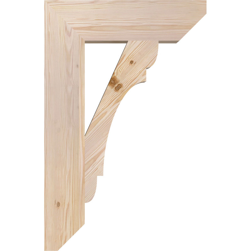 Support en bois / corbeau, Douglas (lisse), H 34 po x l 5,5 po x P 22 po