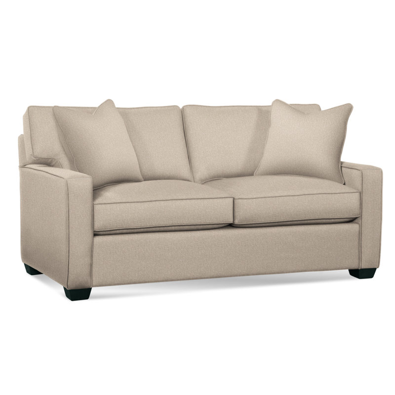 Ellora Upholstered 81'' Sofa, Black Finish, Air Dream Mattress, Blue Chenille/Velvet Solid; 0913-61