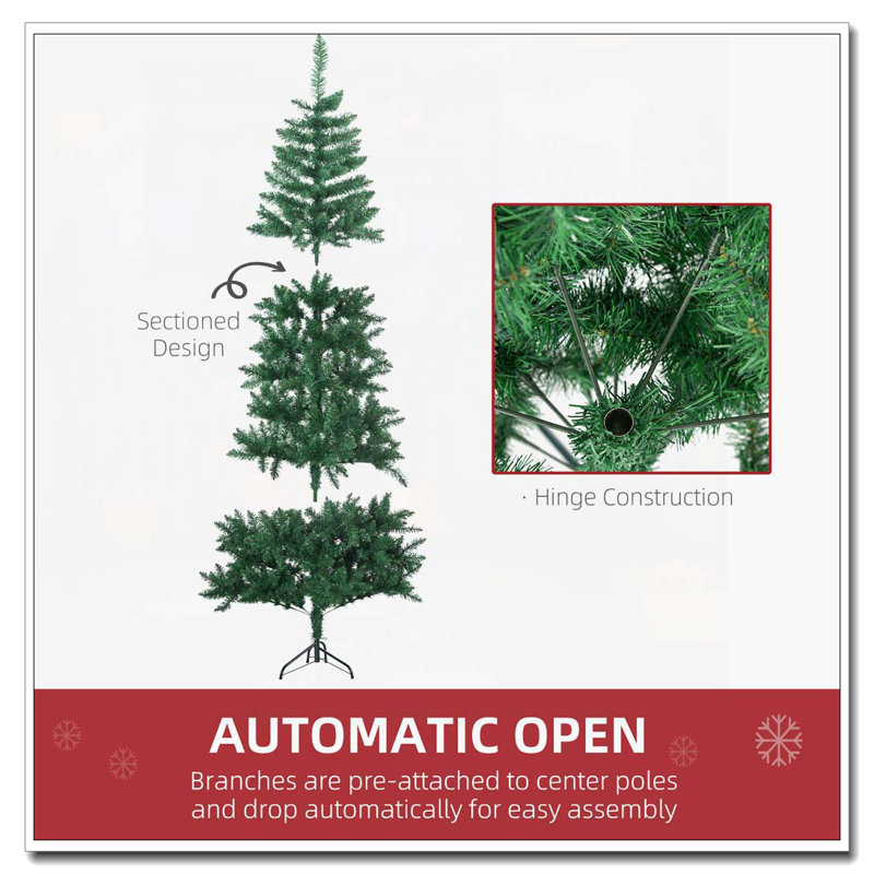 Demi-arbre de Noël artificiel 7 pi