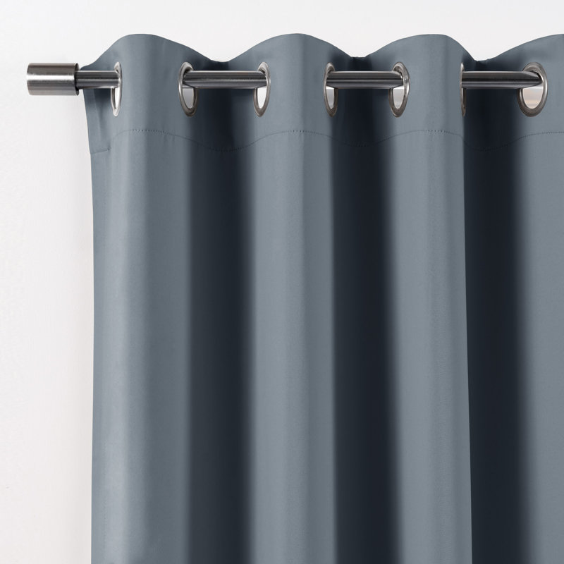 Schaeffer Solid Blackout Thermal Grommet Curtain Panels, 52" W x 96" L, Mingreen