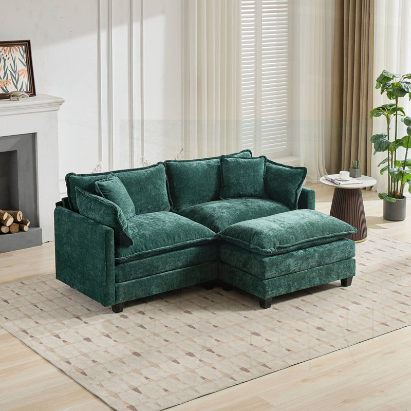 Luxurious Velvet Upholstered Modular Lounge Chair with Adjustable Backrest, Perfect for Customizable Seating and Comfort