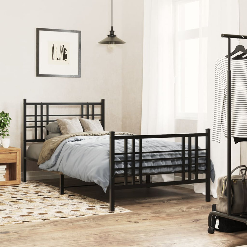 Nkem Metal Bed, Black, Single (3')