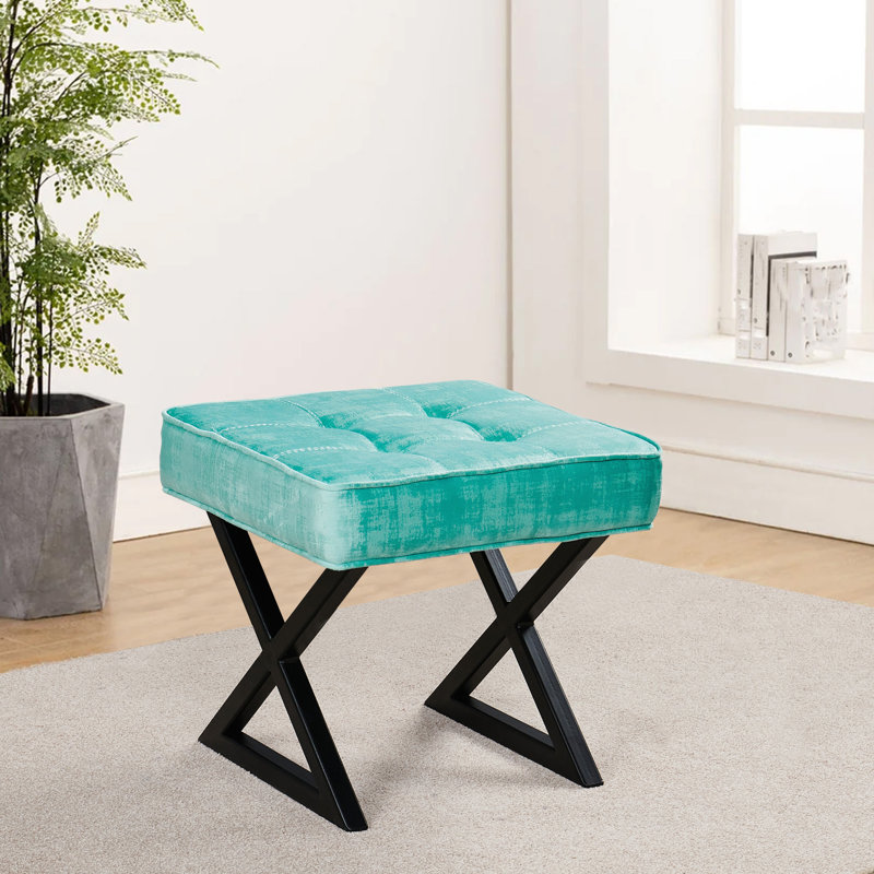 Kadra Upholstered Ottoman, North Sea 