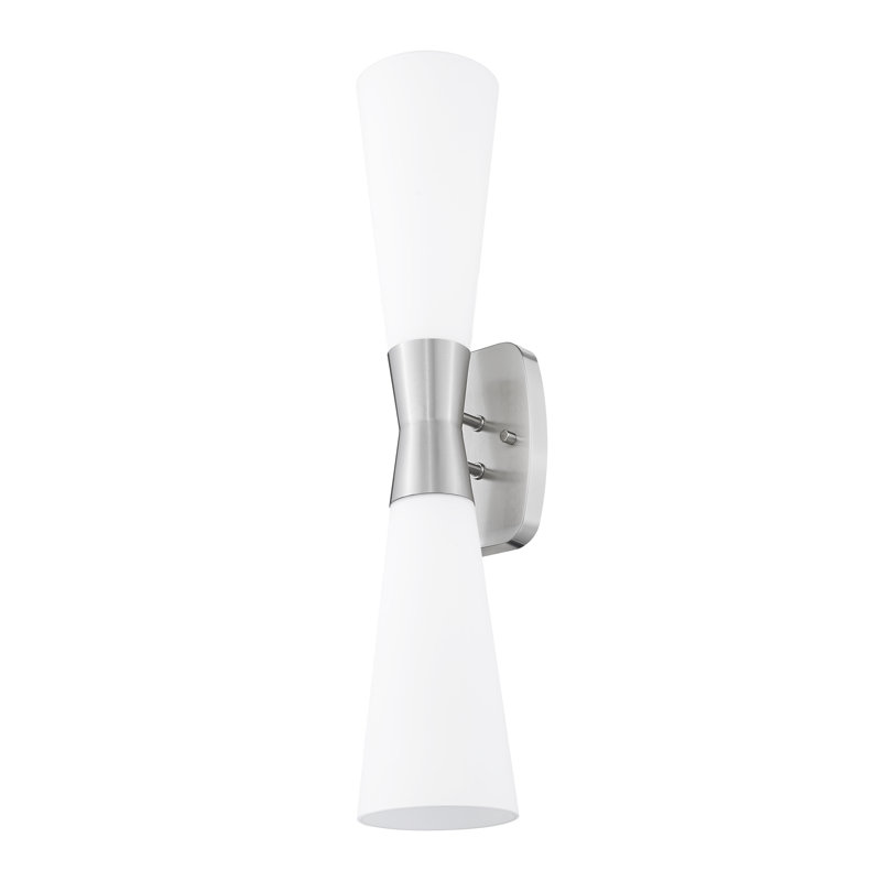 Emrys 24 inch Brushed Nickel 2 Light Wall Sconce, Brushed Nickel