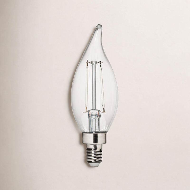 Visual Comfort & Co. LED Flame Tip 2.5W 2700K Soft White E12 Candelabra base Clear Edison Style light bulb, 2700 Kelvins