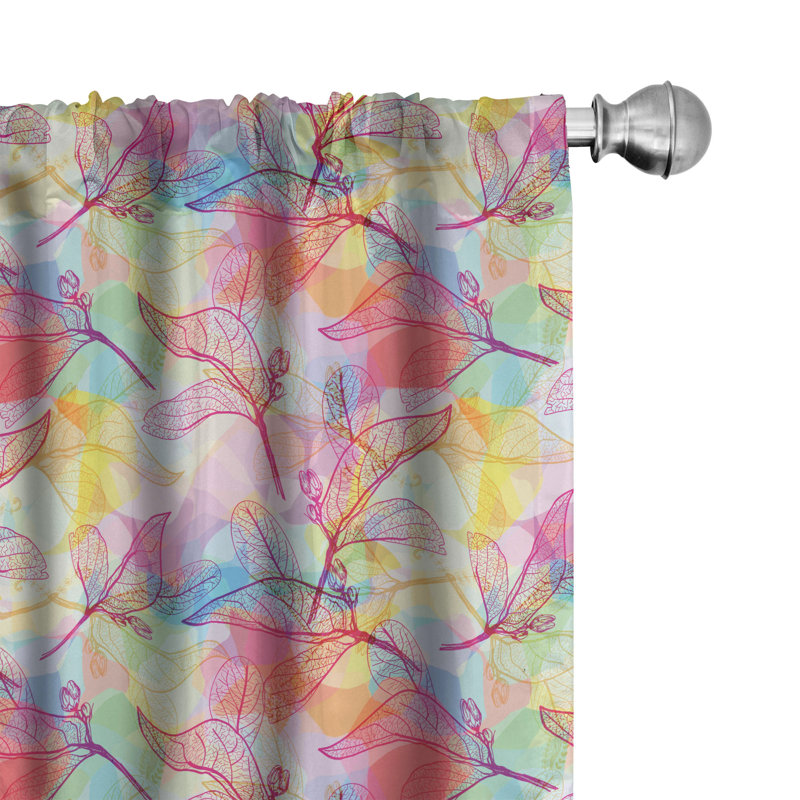 Floral Semi-Sheer Rod Pocket 2 Curtain Panels, 28" x 84"