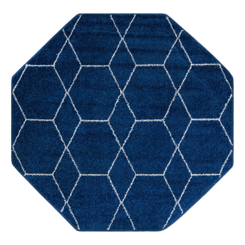 Tapis géométrique Debrodie, Navy Blue, Octagon 7'10"