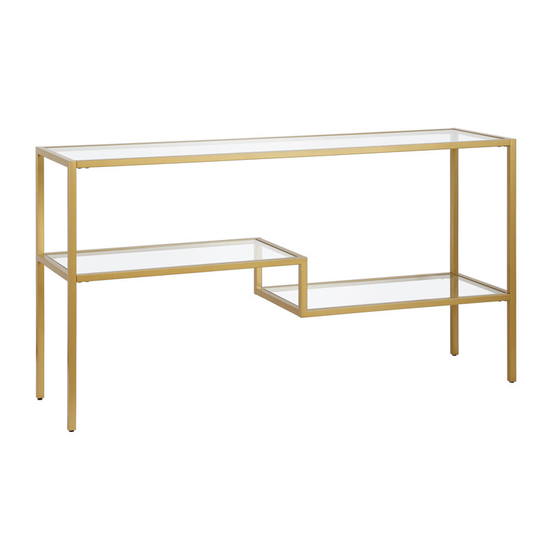 Lovett Wide Rectangular Console Table, Gold, 76.2cm H x 139.7cm W x 35.56cm D