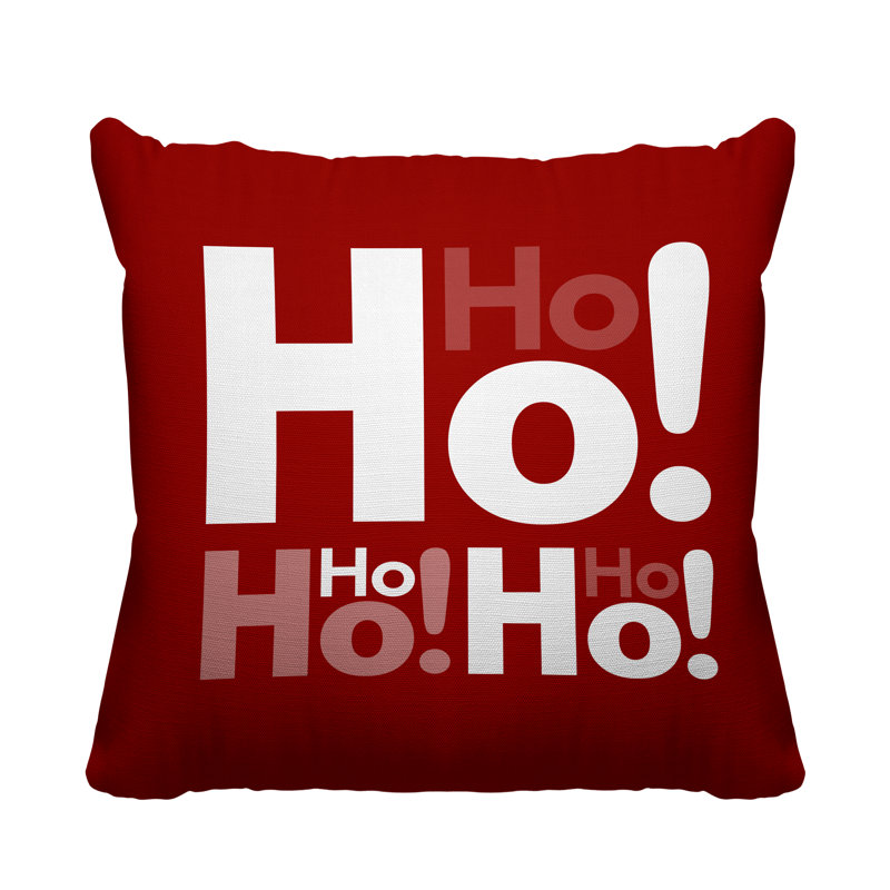 Coussin intérieur / extérieur Hohoho Christmas, L 19 po x H 19 po, Rouge