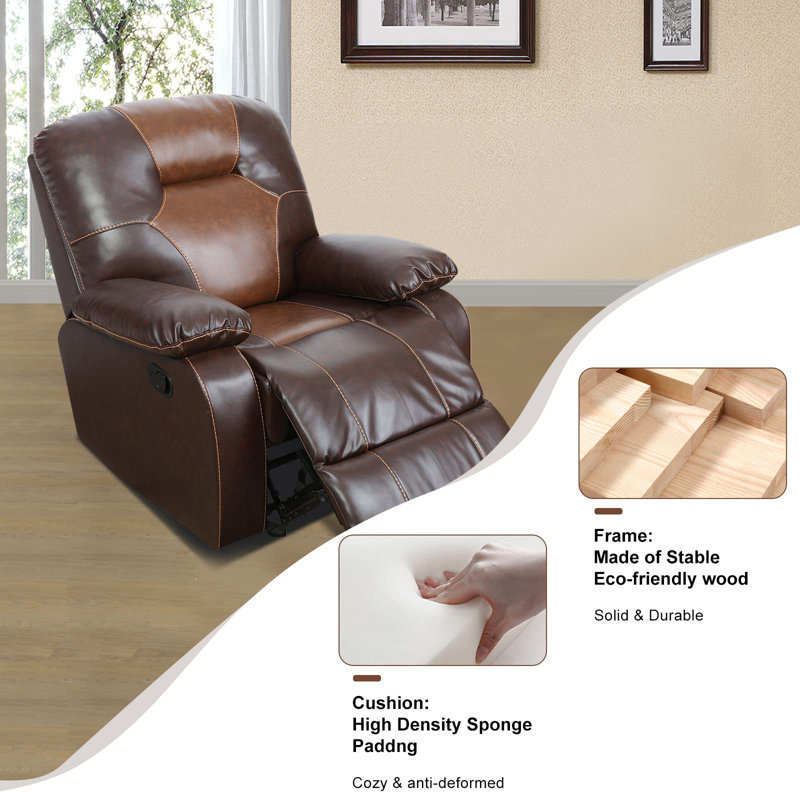 Brown Bonded Leather Recliner Chair