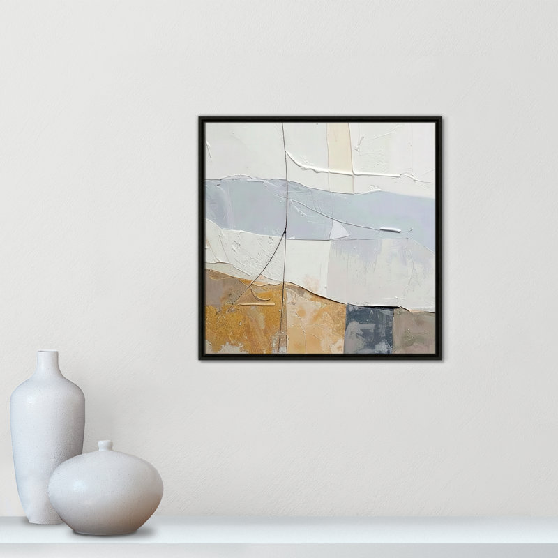 «Plastered I Print» par Alonza Saunders, Framed Canvas, 25.5'' W x 25.5'' H, Espresso Floater