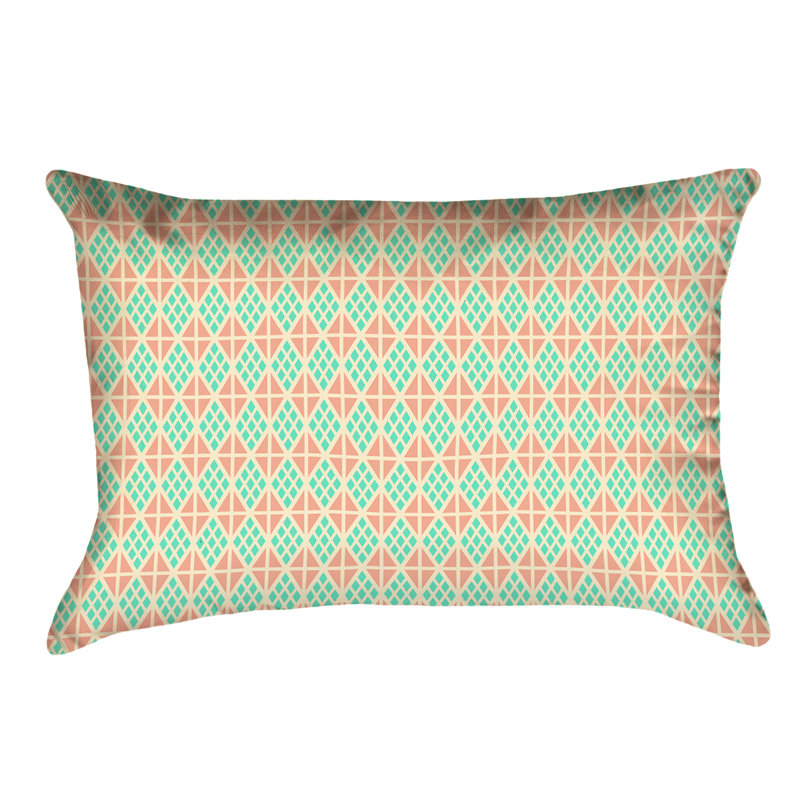 Coussin Katelyn Elizabeth, Sarcelle / orange, Sergé de coton