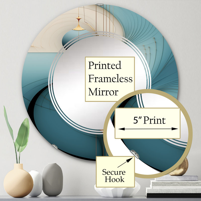 Manzanillo - Miroir mural moderne rond, 24 po x 24 po