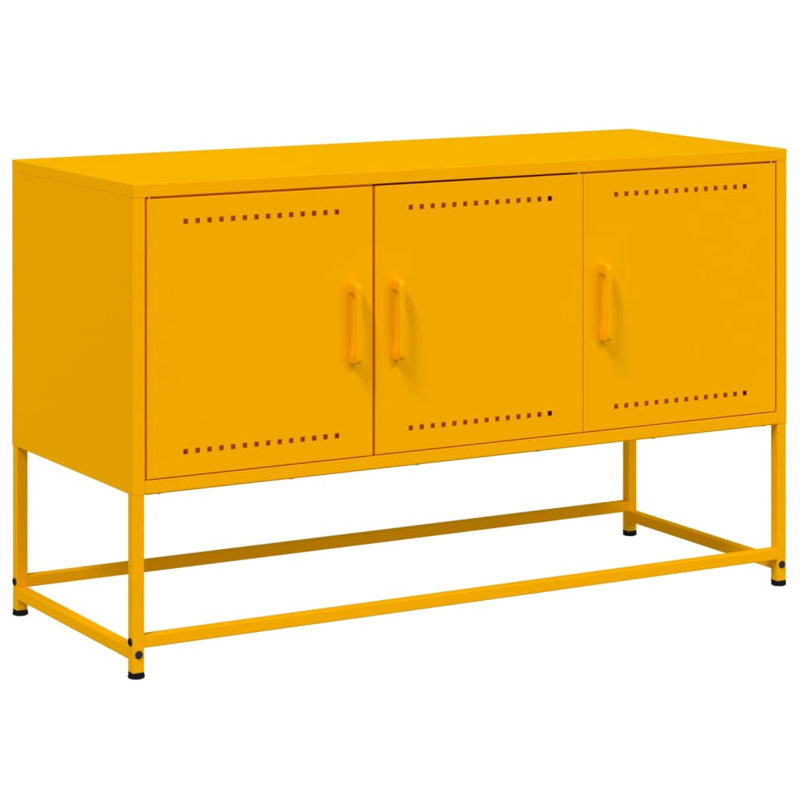 No_Yes_No_No_No Unfinished TV Stand, 100.5cm, Mustard Yellow