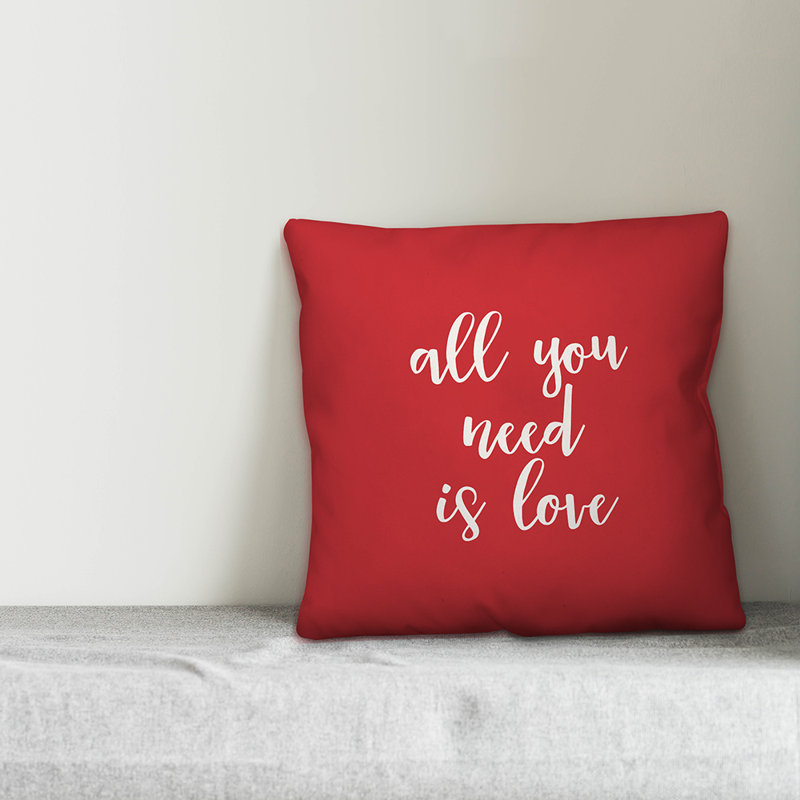  Coussin «All You Need is Love», Rouge / Blanc, Coussin décoratif