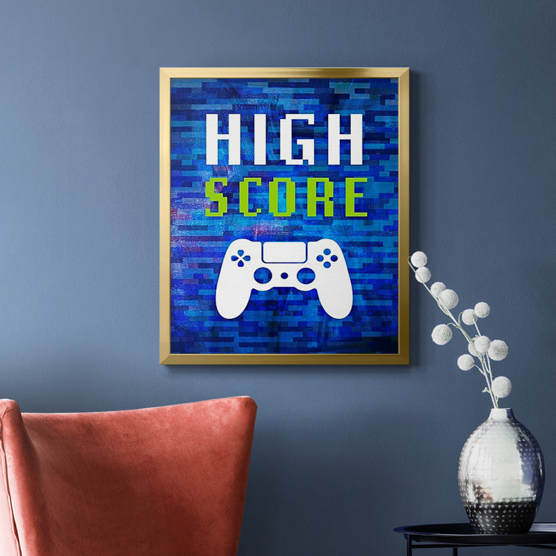 «It's Game On I», toile encadrée de qualité supérieure - prête à être accrochée, Or, H 20 po x l 16 po