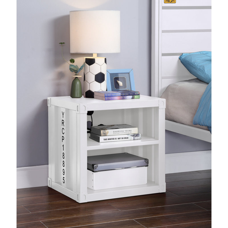 Table de chevet Cargo Finish avec USB, Blanc