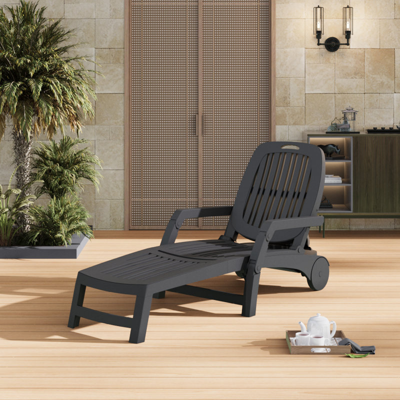 Amberella Reclining Sun Lounger, Black