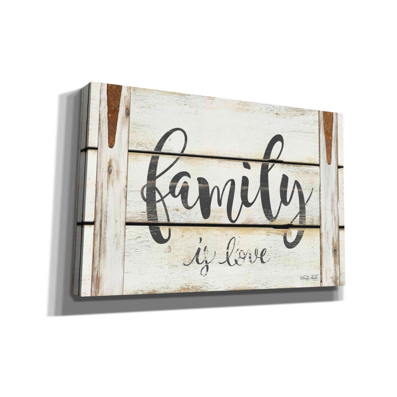 «Family is Love II» par Cindy Jacobs, art mural sur toile, H 26 po x l 40 po x 1,5 po
