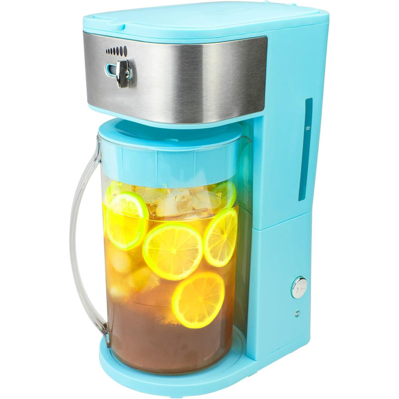 Brentwood Iced Tea And Coffee Maker With 64oz Pitcher – Automatic Brewer With Strength Selector, Reusable Filter, And Auto Shut Off, Black