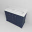 Comptoir de salle de bain double bleu marine 48 po x 22 po - comptoir en quartz blanc, bois massif, fermeture douce, 6 tiroirs, 2 armoires et tablette ouverte pour la salle de bain, comptoir l 48 po x P 22 po-711449370