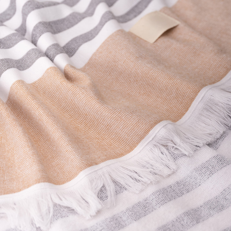  Serviettes de plage 100% coton 35 x 60, Brun