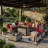 10-Piece Outdoor Patio Conversation Set With 55,000 BTU Propane Fire Pit Table, Wicker Sectional Sofa, 2 Ottomans & Coffee Table-125547775-125547772