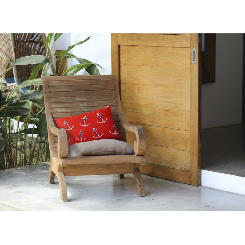 Housse et insert de coussin rectangulaire d'extérieur Anchor Whimsy, Orange