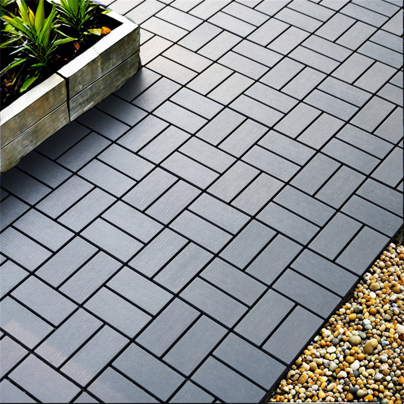Paquet de 54 tuiles de terrasse emboîtables en plastique - Carré 12 po x 12 po - Extérieur imperméable