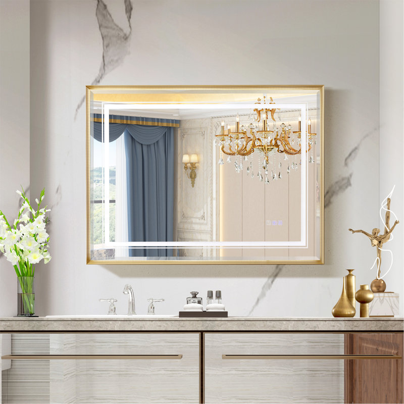 Miroir de salle de bain à DEL avec antibuée, intensité variable et plusieurs températures de couleur