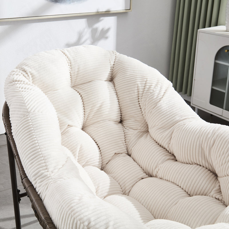 Chaise berçante d'extérieur en rotin, Blanc