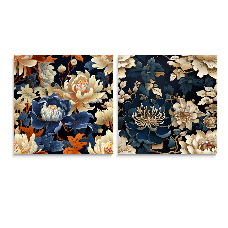 Stocksbridge - Ensemble de 2 art mural en verre acrylique, H 16 po x l 33 po